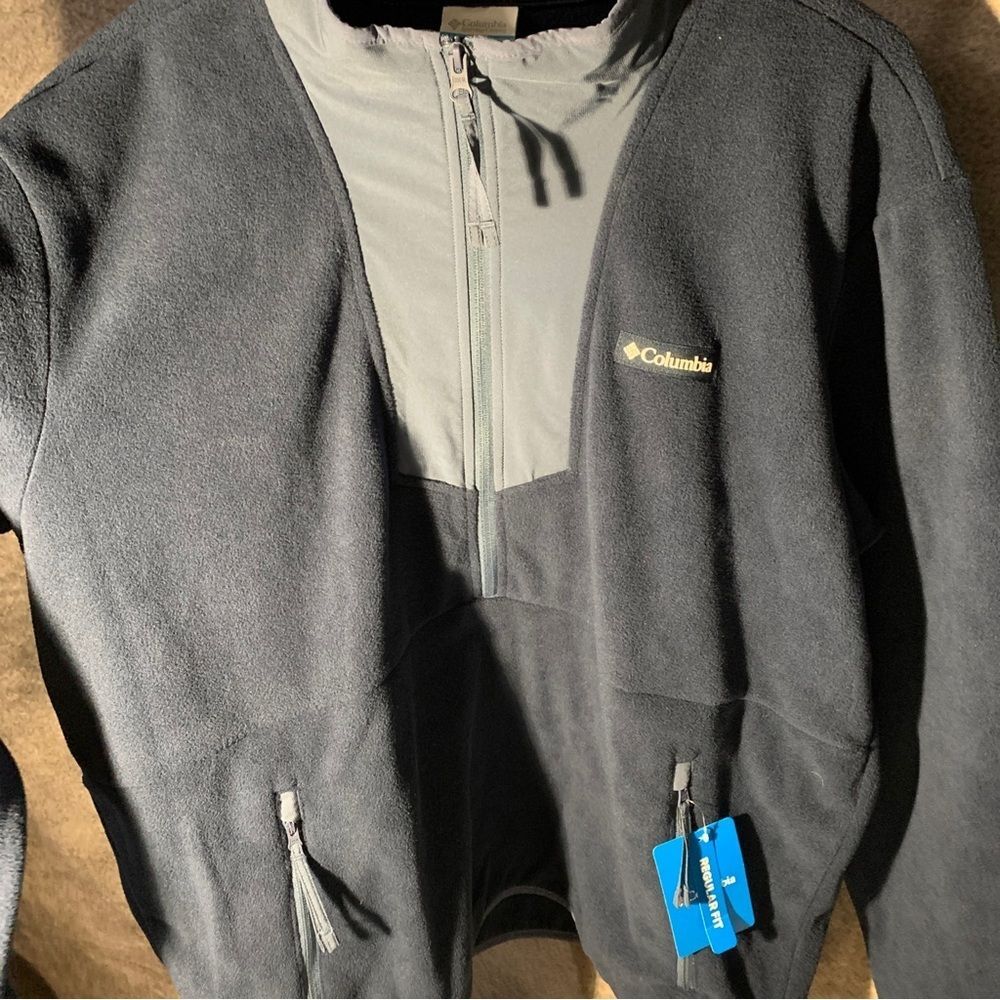 Columbia Men's Sequoia Grove Half Zip Fleece Size XL Navy Blue New - Picture 2 of 7